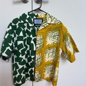 Prada Dual-Tone Green and Yellow Shirt